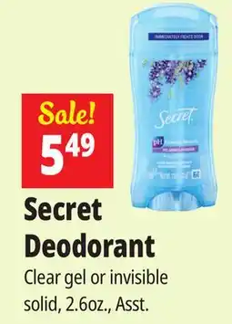 Ocean State Job Lot Secret Deodorant offer