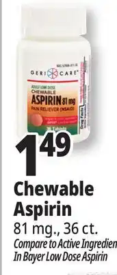 Ocean State Job Lot Chewable Aspirin offer