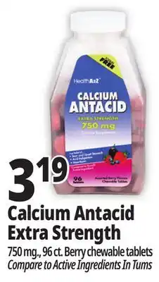 Ocean State Job Lot Calcium Antacid 750 mg Tablets 96 Count offer