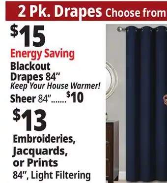 Ocean State Job Lot 2pk Drapes offer