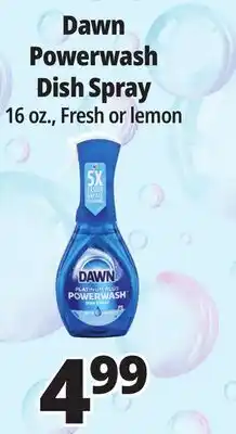 Ocean State Job Lot Dawn Platinum Plus Power wash Dish Spray 16 oz offer