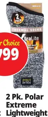 Ocean State Job Lot Polar Extreme XtraLite Men's Thermal Socks 2 Pack offer