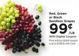 Kroger Red, Green or Black Seedless Grapes offer