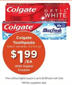 Kroger Colgate Toothpaste offer
