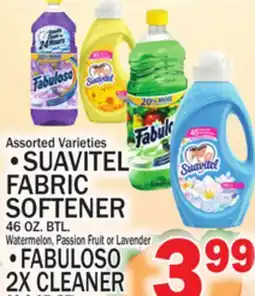 C Town SUAVITEL FABRIC SOFTENER 46 OZ. BTL. FABULOSO 2X CLEANER 33.8 OZ. BTL offer