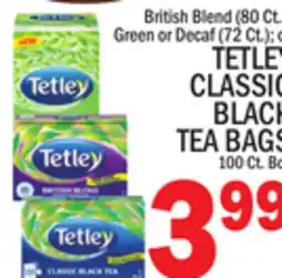 C Town TETLEY CLASSIC BLACK TEA BAGS 100 Ct. Box offer