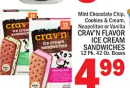 C Town CRAV'N FLAVOR ICE CREAM SANDWICHES 12 pk. 42 oz.Boxes offer