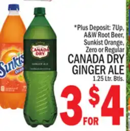C Town CANADA DRY GINGER ALE 1.25 Ltr.Btls offer