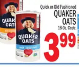 C Town QUAKER OATS 18 Oz. Cnstr offer