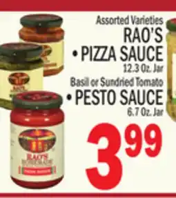 C Town RAO'S SAUCE 12.3 Oz. Jar PESTO SAUCE 6.7 Oz. Jar offer