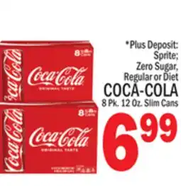 C Town COCA-COLA 8 Pk. 12 Oz. Slim Cans offer