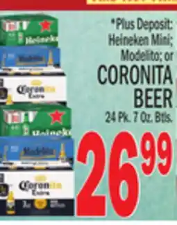 C Town CORONITA BEER 24 Pk. 7 Oz. Btls offer