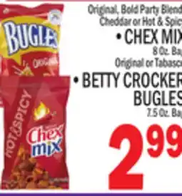C Town • CHEX MIX 8 Oz. Bag Tabasco • BETTY CROCKER BUGLES offer
