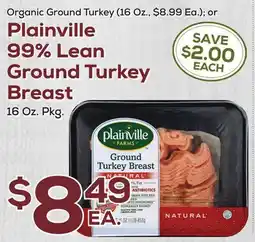 DeCicco & Sons Plainville 99% Lean Ground Turkey Breast 16 Oz. Pkg offer