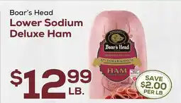 DeCicco & Sons Boar's Head Lower Sodium Deluxe Ham offer