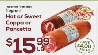 DeCicco & Sons Negroni Hot or Sweet Coppa or Pancetta offer