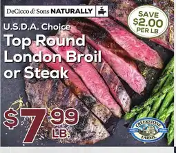 DeCicco & Sons Top Round London Broil or Steak offer