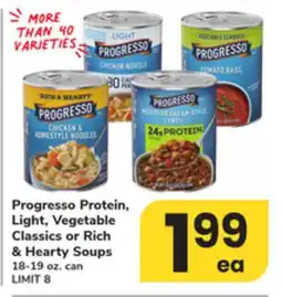 ACME Progresso Protein, Light, Vegetable Classics or Rich & Hearty Soups offer