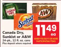 ACME Canada Dry, Sunkist or A&W offer