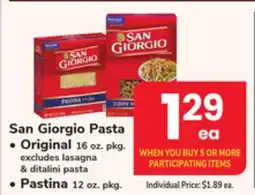 ACME San Giorgio Pasta Original 16 oz. pkg. excludes lasagna & ditalini pasta Pastina 12 oz. pkg offer