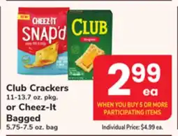 ACME Club Crackers 11-13.7 oz. pkg. or Cheez-It Bagged 5.75-7.5 oz. bag offer