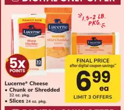 ACME Lucerne Cheese Chunk or Shredded 32 oz. pkg., Slices 24 oz. pkg offer