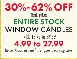 Boscov's ENTIRE STOCK WINDOW CANDLES offer