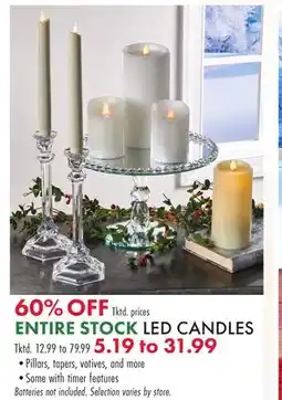 Boscov's ENTIRE STOCK LED CANDLES offer