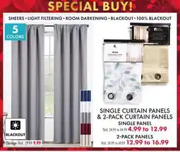 Boscov's SINGLE CURTAIN PANELS offer