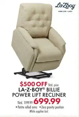 Boscov's LA-Z-BOY BILLIE POWER LIFT RECLINER offer
