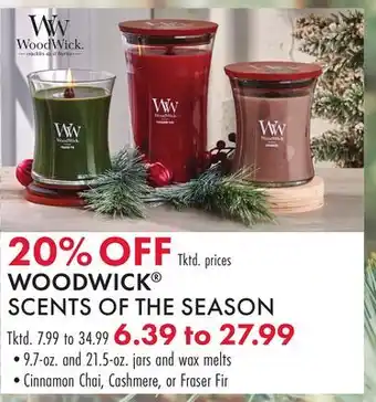 Boscov's WOODWICK SCENTS OF THE SEASON offer