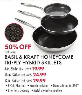 Boscov's BASIL & KRAFT HONEYCOMB TRIPLY HYBRID SKILLETS offer