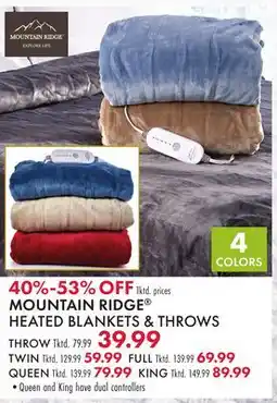 Boscov's MOUNTAIN RIDGE HEATED BLANKETS & THROWS THROW offer