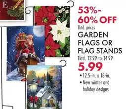 Boscov's GARDEN FLAGS OR FLAG STANDS offer