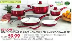 Boscov's HEALTHY LIVING 10-PIECE NON-STICK CERAMIC COOKWARE SET offer