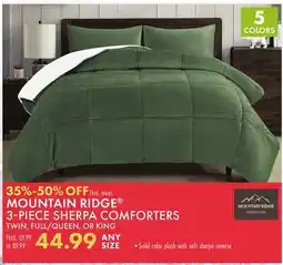 Boscov's MOUNTAIN RIDGE 3-PIECE SHERPA COMFORTERS offer