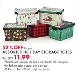 Boscov's ASSORTED HOLIDAY STORAGE TOTES offer