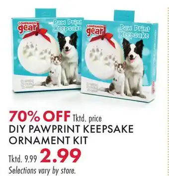 Boscov's DIY PAWPRINT KEEPSAKE ORNAMENT KIT offer