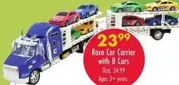 Boscov's Race Car Carrier with 8 Cars offer