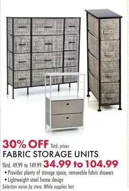 Boscov's FABRIC STORAGE UNITS offer