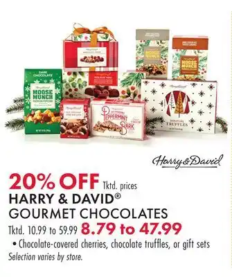 Boscov's HARRY & DAVID GOURMET CHOCOLATES offer