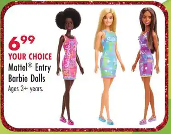 Boscov's Mattel Entry Barbie Dolls offer