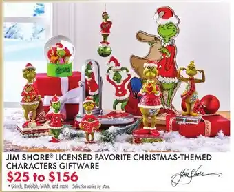 Boscov's JIM SHORE LICENSED FAVORITE CHRISTMAS-THEMED CHARACTERS GIFTWARE offer