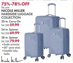 Boscov's NICOLE MILLER HARDSIDE LUGGAGE COLLECTION offer