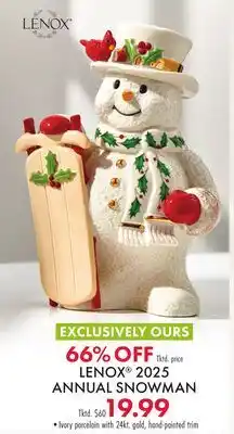 Boscov's LENOX 2025 ANNUAL SNOWMAN offer