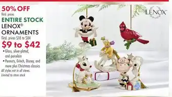 Boscov's LENOX ORNAMENTS offer