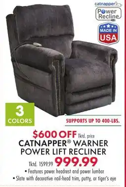 Boscov's CATNAPPER WARNER POWER LIFT RECLINER offer