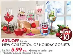 Boscov's NEW COLLECTION OF HOLIDAY GOBLETS offer