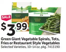 Stop&Shop Green Giant Vegetable Spirals, Tots, Fries or Restaurant Style Vegetables offer