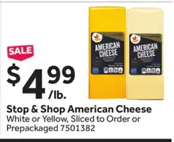 Stop&Shop Stop & Shop American Cheese offer